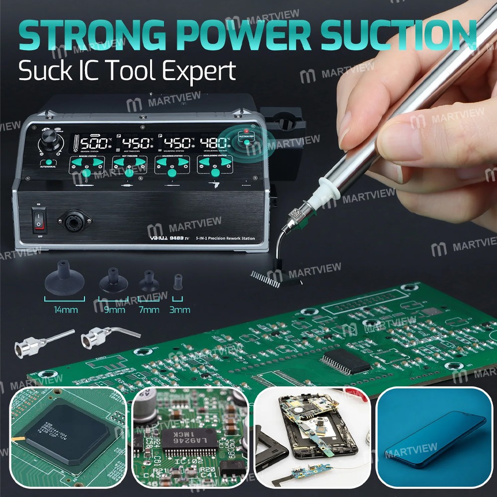 yihua 948d-iv-1410w-5-in-1-hot-air-gun-c245-soldering-iron--tweezers-iron--suction-tin-gun-rework-st
