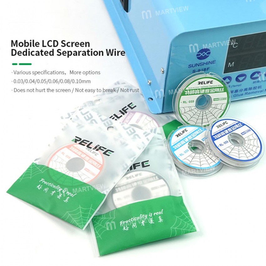 Relife RL-059 100M LCD Screen Separation Ultrafine Cutting Stainless Alloy Wire