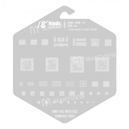 18 Kinds CPU BGA IC Reballing Stencil Kits for Samsung Phones