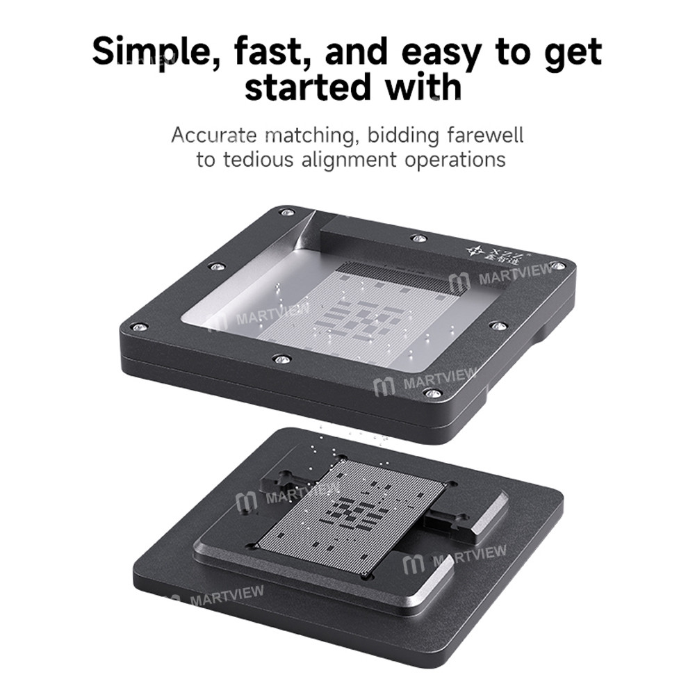 xzz m1-pro-m1-max-cpu-bga-reballing-stencil-plating-ball-platform-set-for-apple-macbook-3