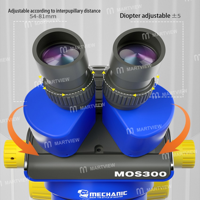 Mechanic MOS260 / MOS300 6X-45X Binocular / Trinocular 360° Rotate HD Stereo Microscope