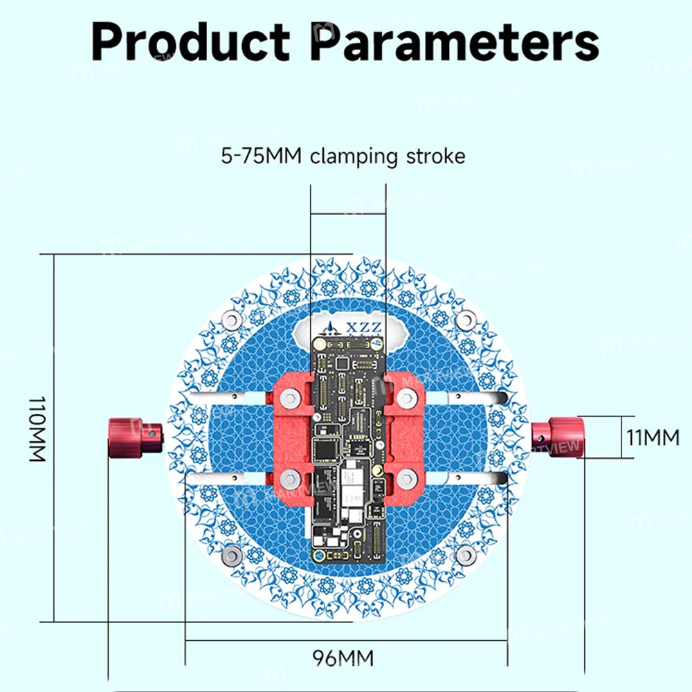 xzz gl-01-round-damping-high-temperature-resistant-tempered-glass-motherboard-chip-repair-fixture-9