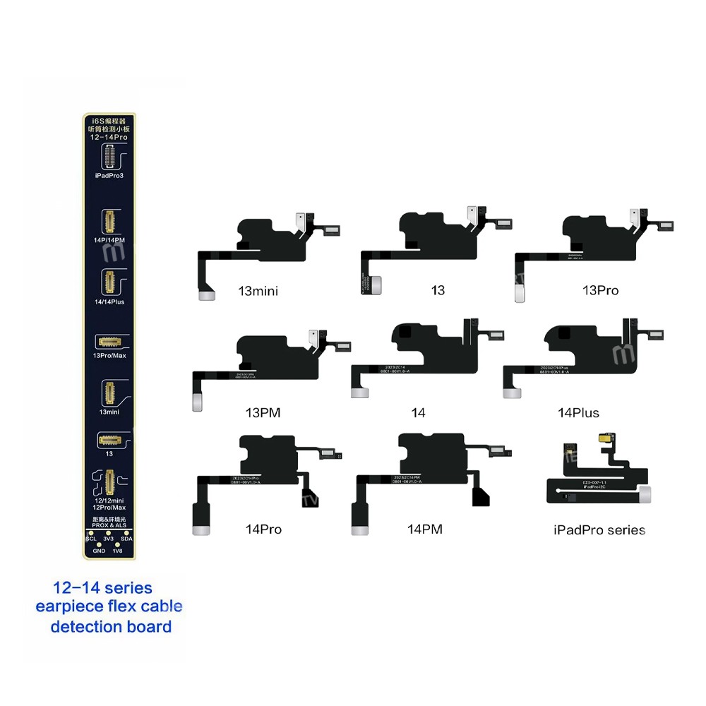 i2c i6s-programmer-earpiece-detection-small-board-flex-cable-for-iphone-13-to-14pm-ipad-pro-2
