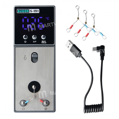 Sugon S-191 Portable LCD Soldering Iron Tip Temperature Tester with 4 PCS Lead-Free Sensors