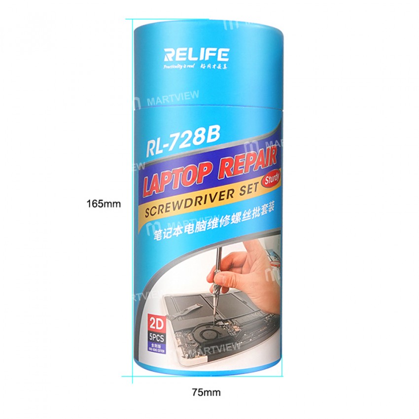 Relife RL-728B Strong Magnetic Adsorption S2 Bits Screwdriver Set for Laptop Motherboard Repair