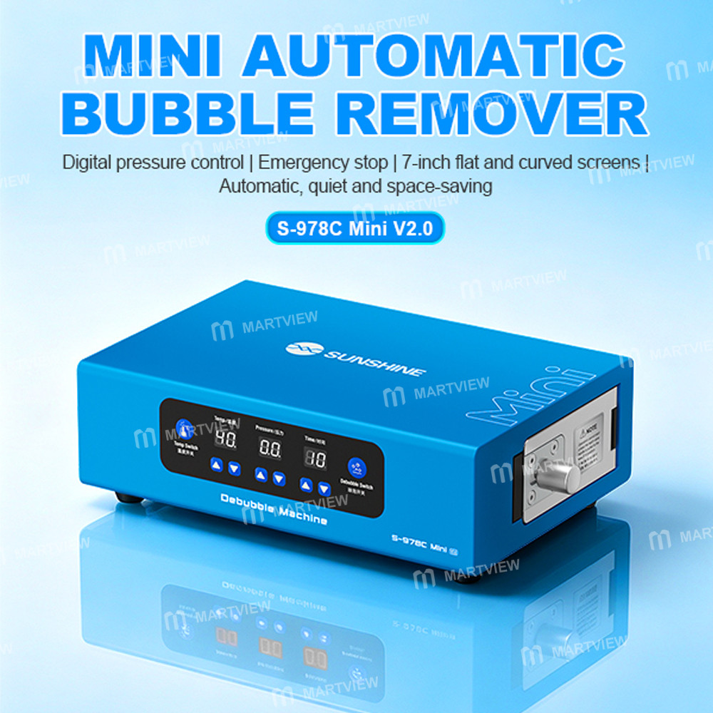 sunshine s-978c-mini-v20-7-inch-digital-pressure-adjustable-mini-defoamer-for-curved-screen-flat-scr