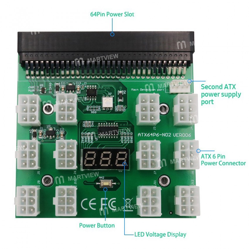 64pin to-6pin-graphics-card-power-supply-adapter-board-with-led-voltage-display-11