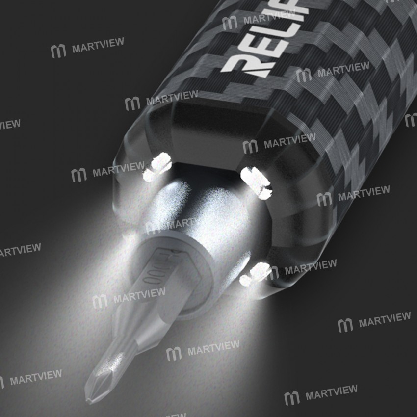 relife e1-powerful-carbon-fiber-electric-screwdriver-set-with-12pcs-s2-steel-bits-11