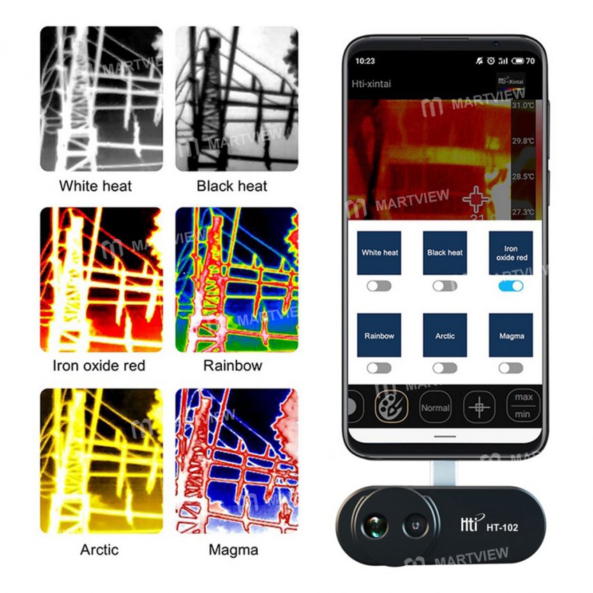 Hti HT-102 High-Resolution Type-C Mobile Phone Portable Infrared Thermal Imager