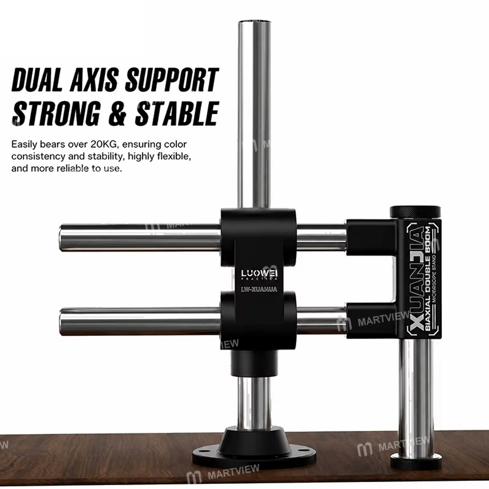 luowei lw-gk04-xuanjia-dual-axis-dual-arm-microscope-swing-arm-stand-compatible-with-most-microscope