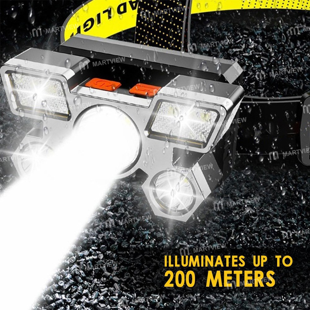 headlamp usb-rechargeable-ultra-bright-5-led-4-modes-5
