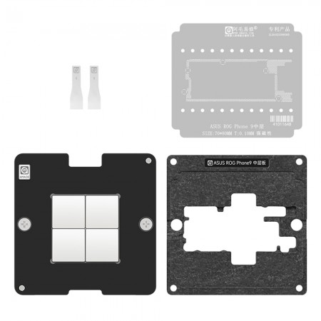 Amaoe 0.10mm Middle Layer BGA Reballing Stencil Platform Set for ASUS ROG Phone9