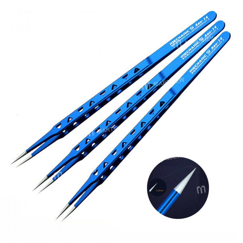 Mechanic Aac-14 Non-magnetic High Hardness 8 Hollows Heat-dissipating Stainless Steel Precise Tweeze