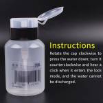 luxianzi 200ml-large-capacity-press-on-plastic-transparent-alcohol-bottle-with-lock-function-8