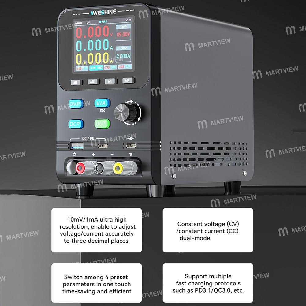 aweshine p6-32v-6a-high-precision-cnc-programmable-intelligent-dc-regulator-power-supply-3