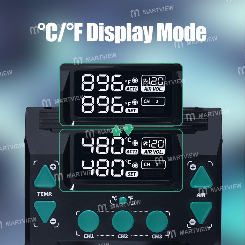 Yihua 993DM-IV 1000W Microcomputer Temperature Control BGA Hot Air Rework Desoldering Station
