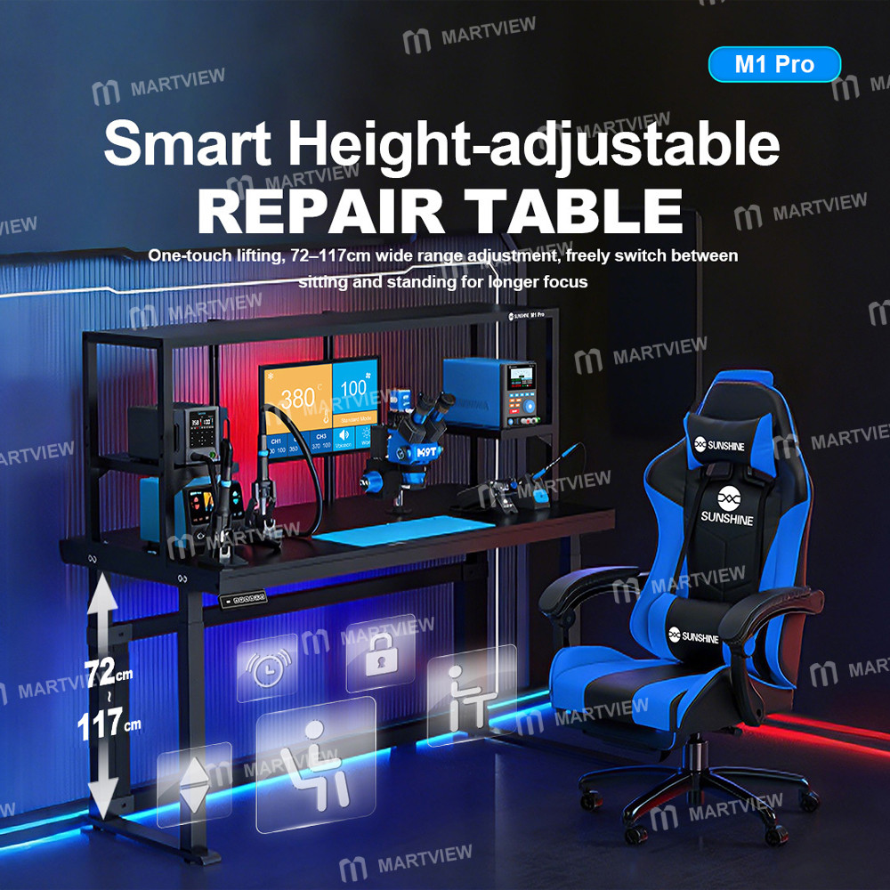 sunshine m1-pro-intelligent-72cm-to-117cm-height-adjustable-repair-table-for-expanded-work-area-10