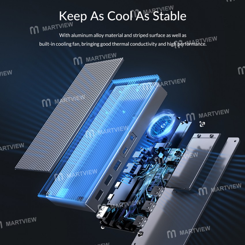 Orico TB3-S2 9-in-1 Multi-function NVME/SATA SSD Docking Station Thunderbolt3 HUB with M.2 Shell