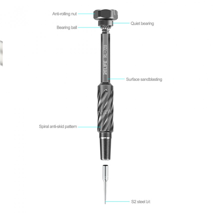 Relife RL-728A Strong Magnetic Adsorption S2 Bits Screwdriver Set Special for Mobile Phone Repair