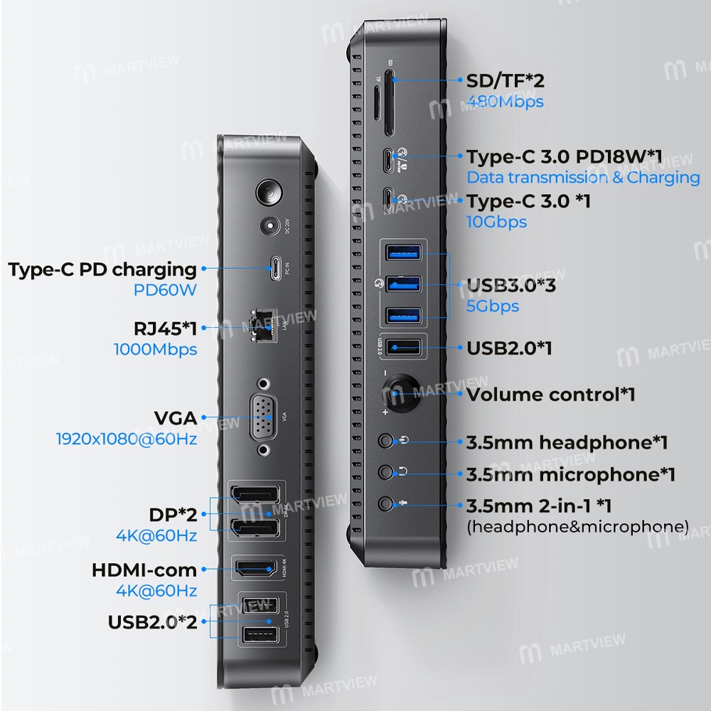 orico dka20-20-in-1-10gbps-type-c-hdmi-vga-rj45-sdtf-headphone-desktop-docking-station-4