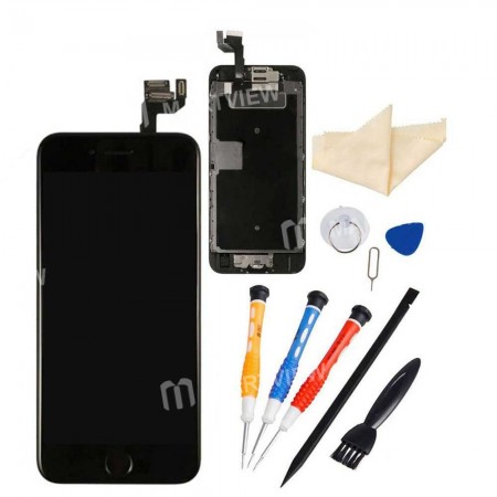 Replacement LCD display touch screen for iPhone 6s with spareparts home button earphone camera etc black 1