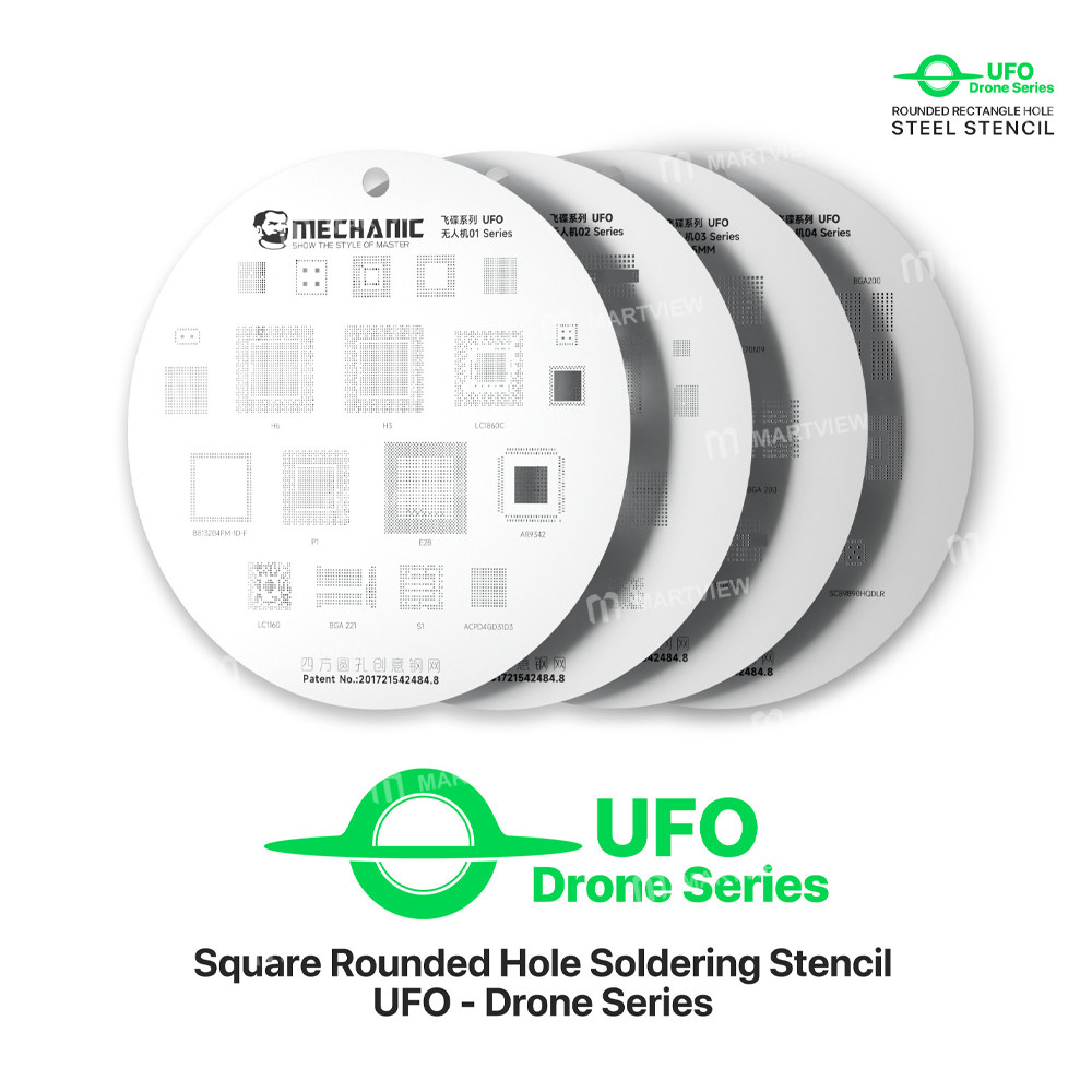 mechanic ufo-drone-series-4-in-1-tinning-bga-reballing-stencil-set-for-drone-maintenance-2