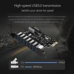 Orico PVU3-7U PCI Express X1 to USB 3.0 Expansion Card 7 Port Riser Card for Windows 7/8/10/11