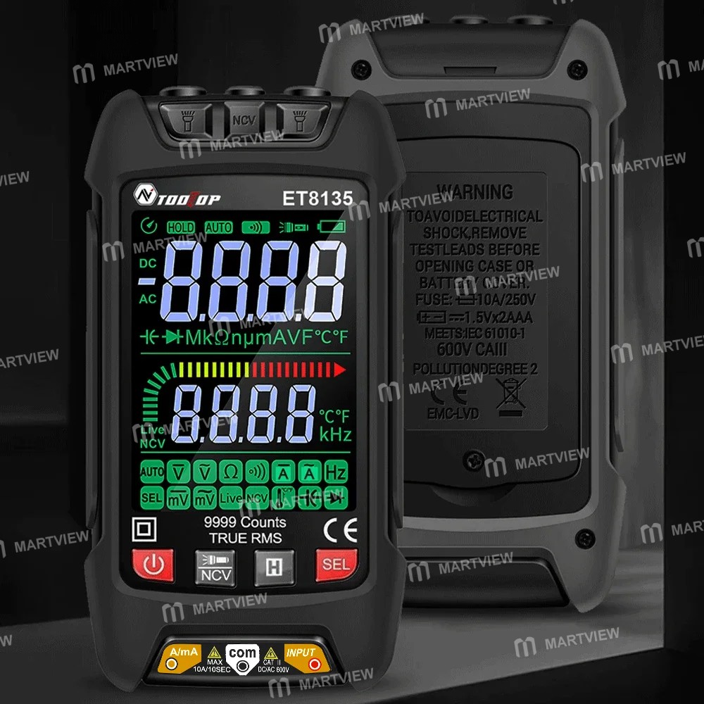 tooltop et8135-portable-color-display-intelligent-auto-identification-burn-proof-multimeter-9