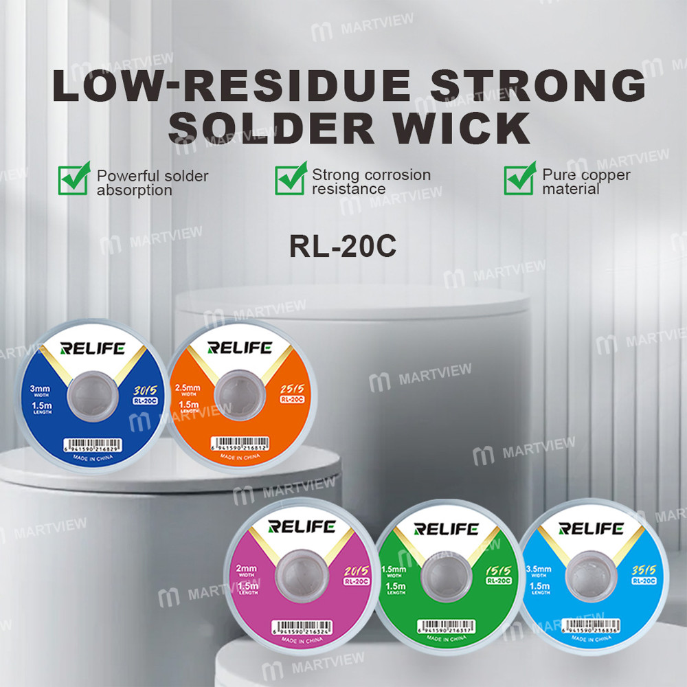 relife rl-20c-multiple-specifications-pure-copper-material-solder-wick-for-pcb-soldering-cleaning-7