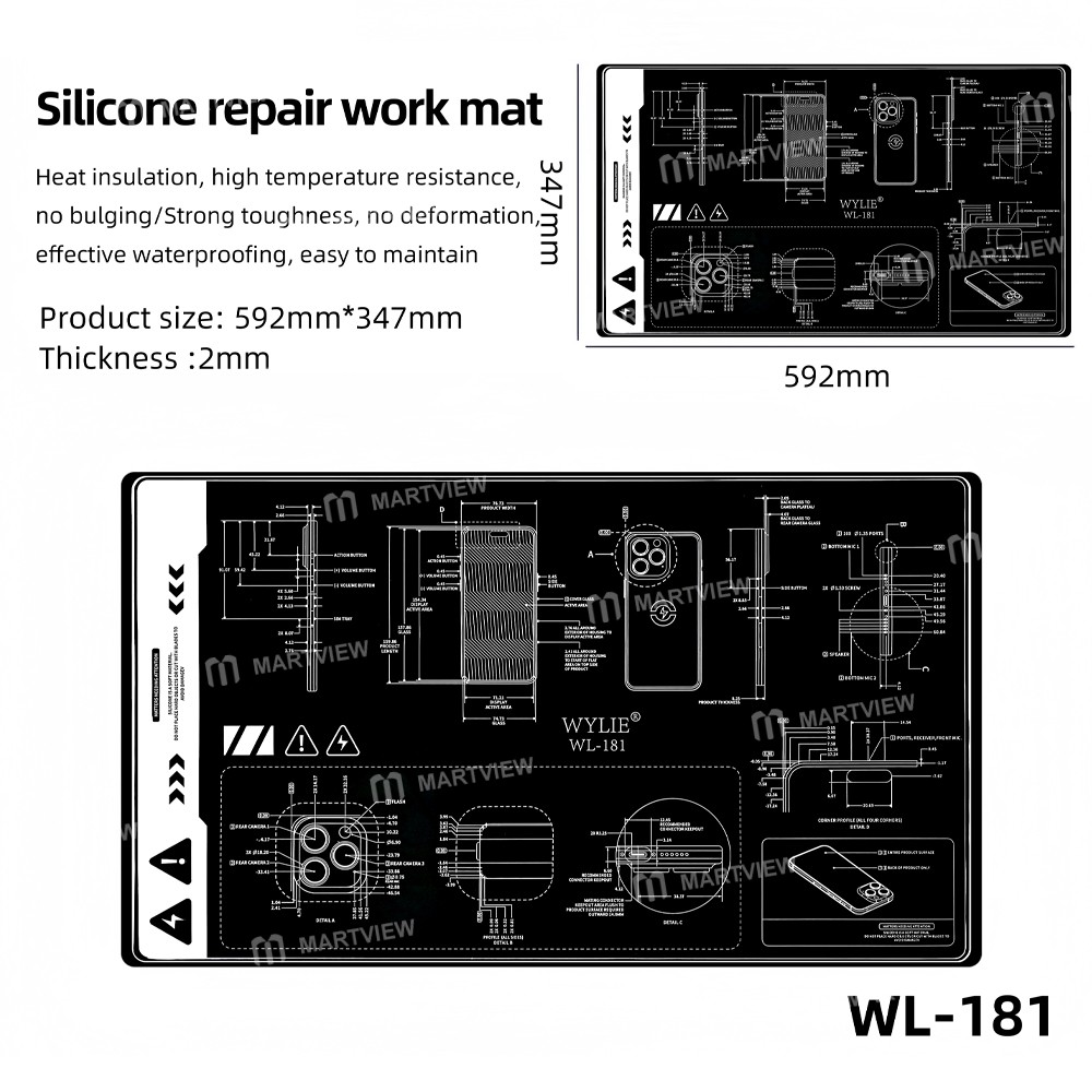 wylie wl-181-27-inch-heat-insulating-silicone-mat-for-mobile-phone-tablet-repair-3