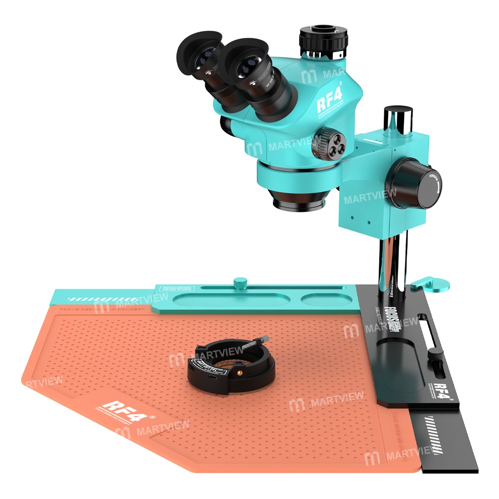 rf4 rf-7050tv-v2-7x-50x-synchronous-zoom-trinocular-stereo-microscope-with-rf-v2-work-mat-1