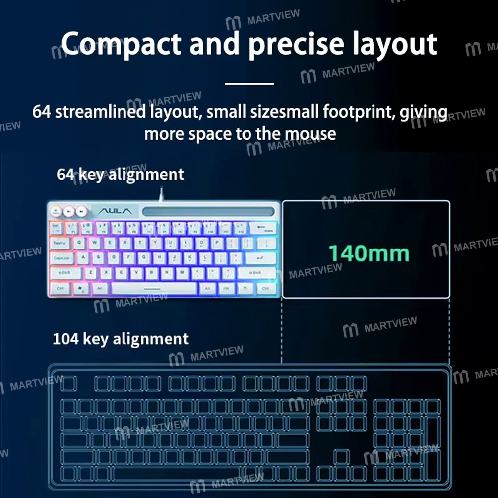 aula f3061-wired-mini-64-key-color-lighting-effects-mechanical-keyboard-7