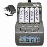 Opus BT-C700 4-Slot LCD Digital Smart Charger for AA / AAA / NiCd / NiMh Battery