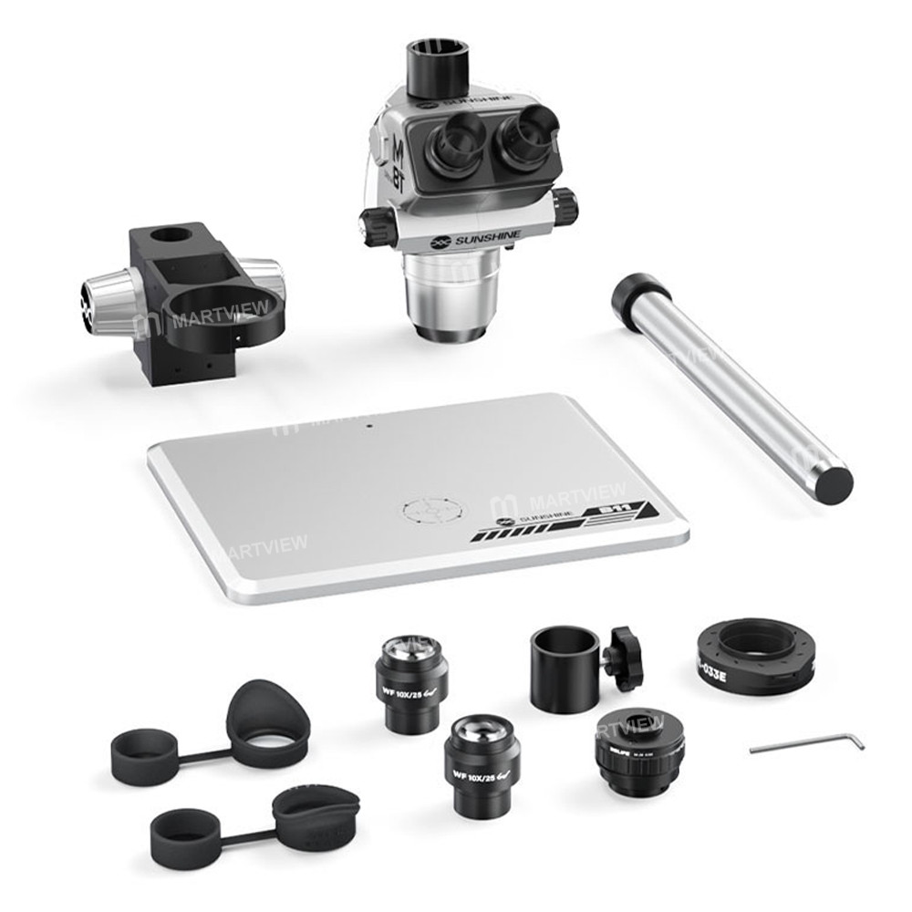 sunshine m8t-ultra-b11-6-72x-synchronous-zoom-trinocular-stereo-microscope-with-b11-big-base-4