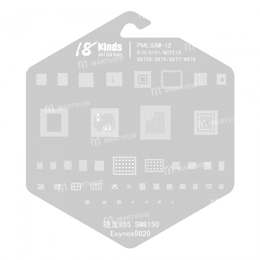 18 Kinds CPU BGA IC Reballing Stencil Kits for Samsung Phones