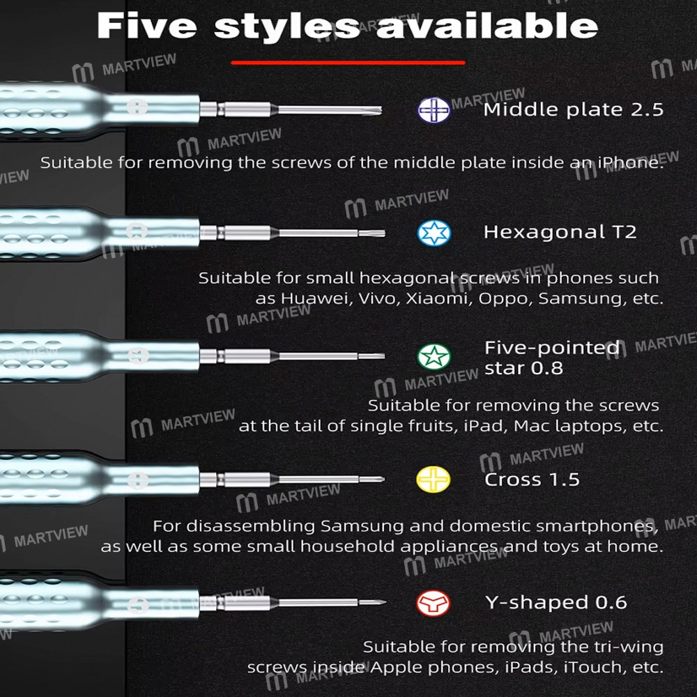 jitongxue jt-86-5-in-1-ultra-hard-s2-steel-magnetic-2d-screwdriver-set-for-mobile-phone-repair-3