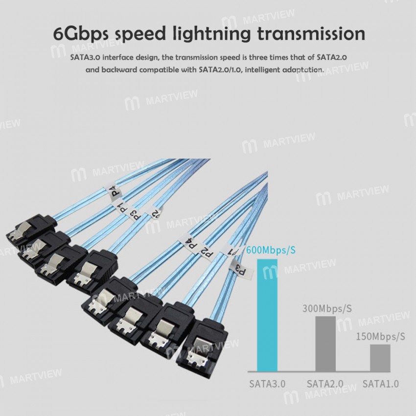 6in1 High-quality SATA 3.0 6Gbps 7 Pin Hard Drive Data High-speed Serial Port Cable