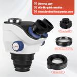 kaisi tx-350e-7-50x-continuous-zoom-trinocular-stereo-microscope-head-with-ctv-lens-and-led-light-2