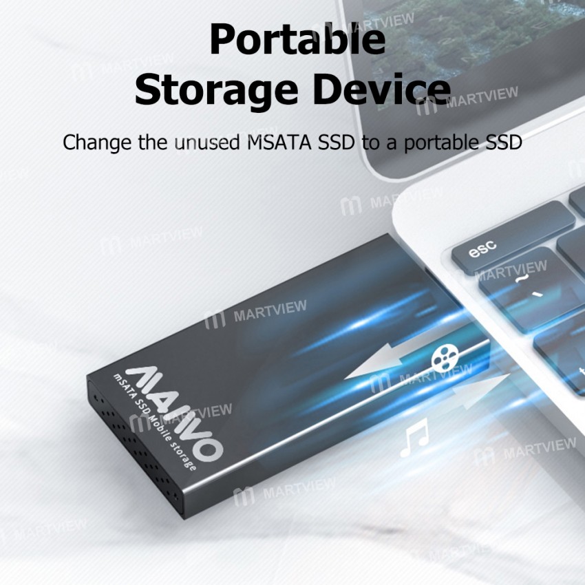 Maiwo K1642S Portable Aluminum Alloy 5Gbps USB 3.0 to mSATA SSD External Case