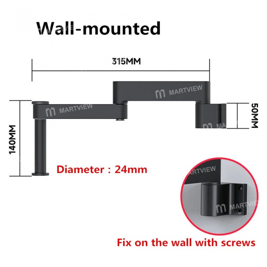 Luowei LW-017 360° Rotating Folding Lifting Microscope Universal Metal Bracket Arm