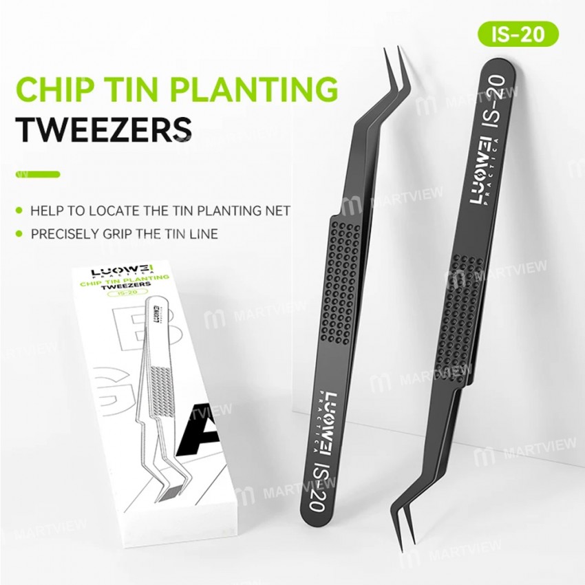luowei is-20-high-precision-flying-line-tin-planting-tweezers-for-ic-chips-soldering-repair-5