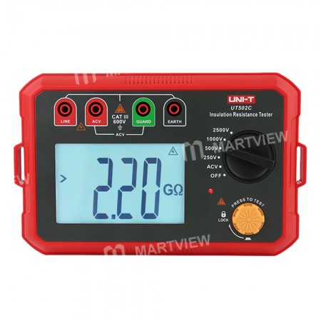 UNI-T UT502C 20GΩ 2500V High Precision Insulation Resistance Tester with Auto Range Backlight