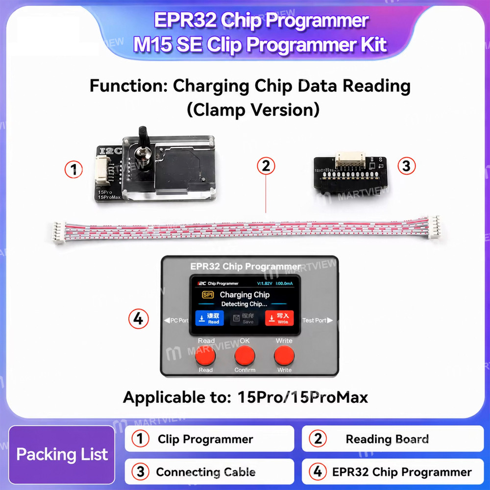 i2c m15se-m16se-snap-on-code-chip-reading-writing-fixture-for-iphone-15-16-5