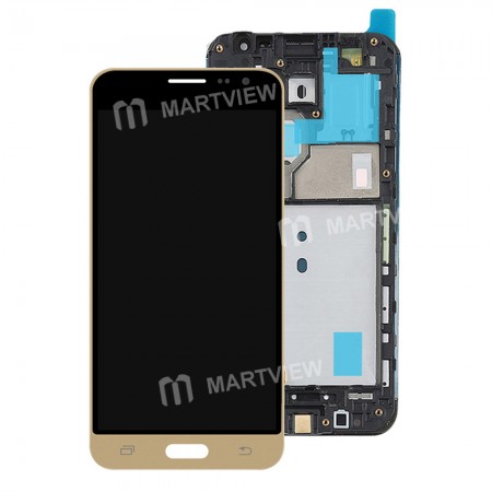 TFT LCD Display Touch Screen Digitizer Assembly Replacement for Samsung Galaxy J3 2016 J320F with Frame - Gold