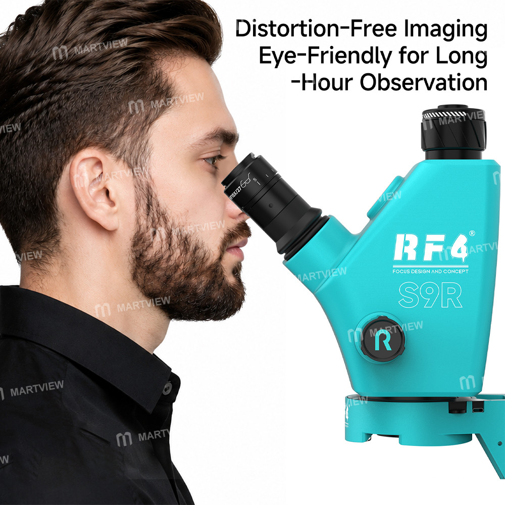 rf4 s9r-a6-7-74x-ultra-wide-field-trinocular-stereo-microscope-with-rf-a6-microscope-focusing-stand-