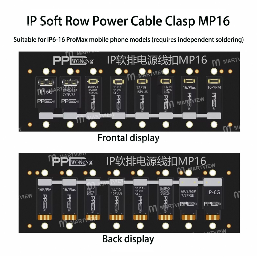 ppd mp16-series-motherboard-pcb-hard-buckle-battery-power-socket-for-iphone-6-to-16pro-max-2