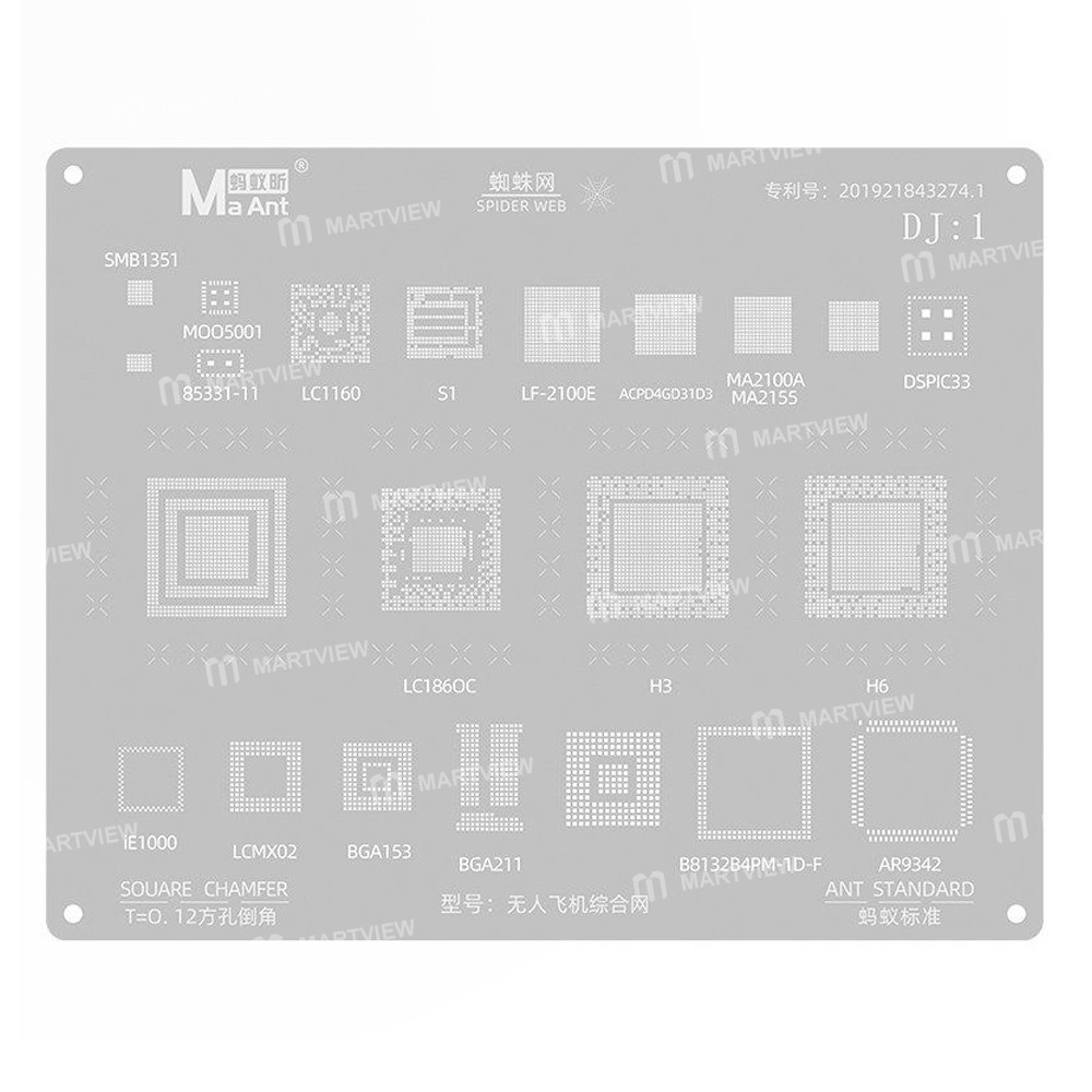 maant dj1-020mm-dji-drone-chips-comprehensive-bga-reballing-stencil