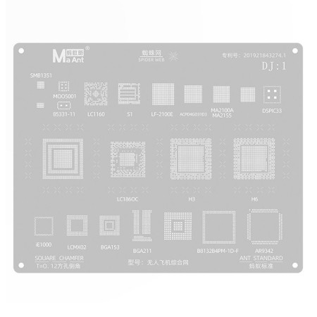 MaAnt DJ:1 0.12mm DJI Drone Chips Comprehensive BGA Reballing Stencil