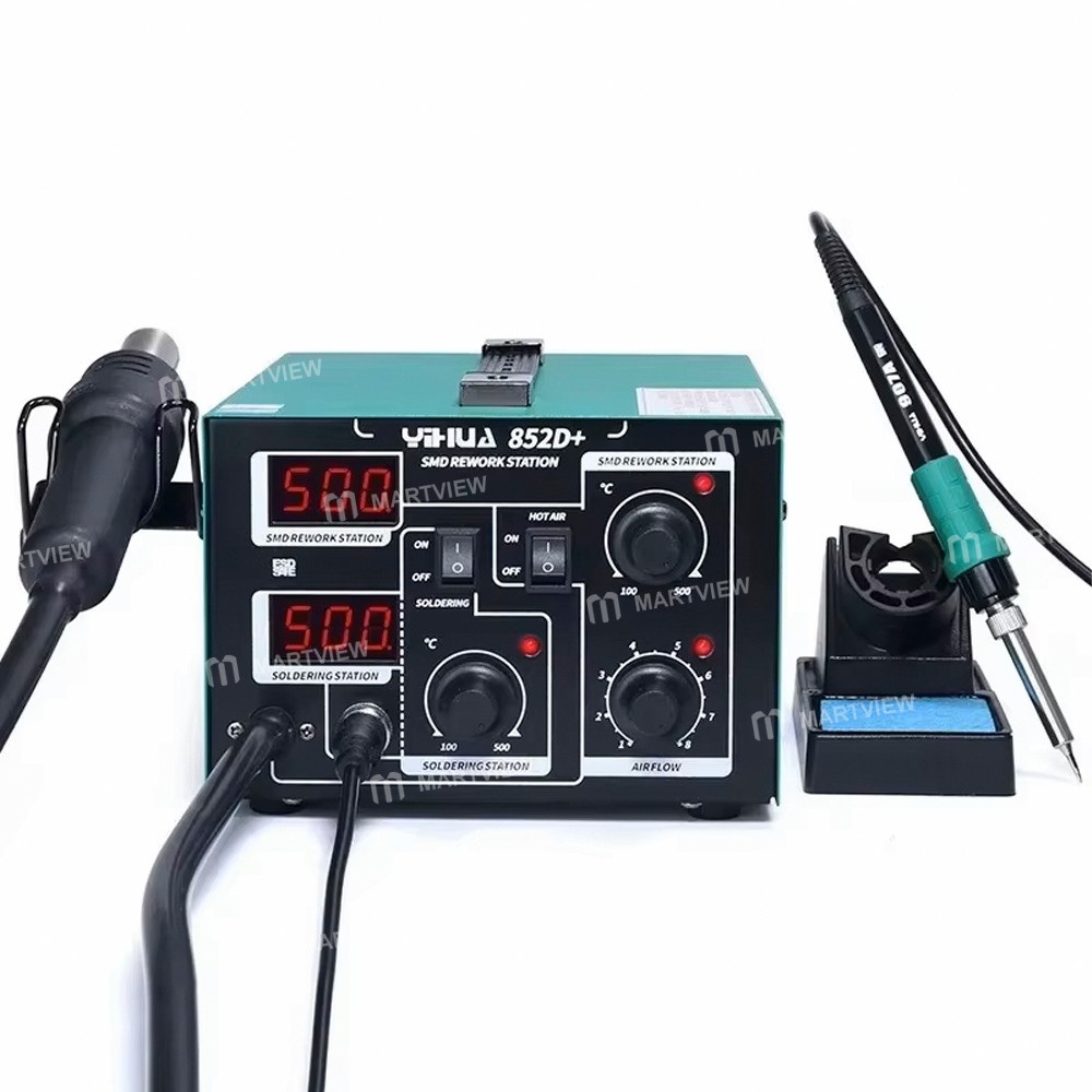 yihua 852d-740w-2-in-1-hot-air-gun-soldering-iron-tips-digital-display-desoldering-rework-station-10