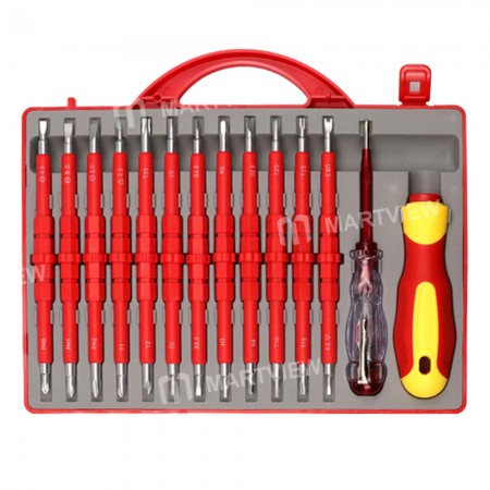 3017 26-in-1 Precision Removable Magnetic Insulated Screwdriver Set for Household Repair